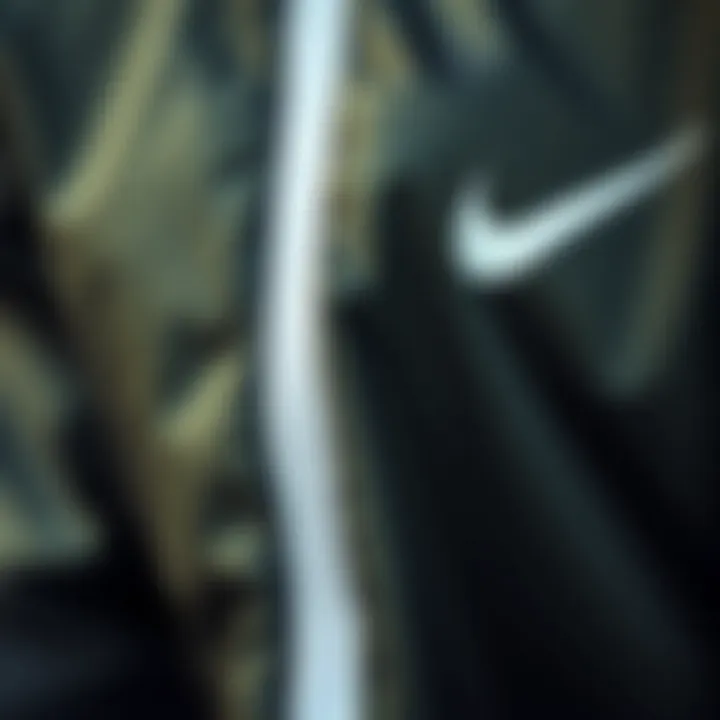 Close-up of premium nylon fabric used in Nike tracksuit