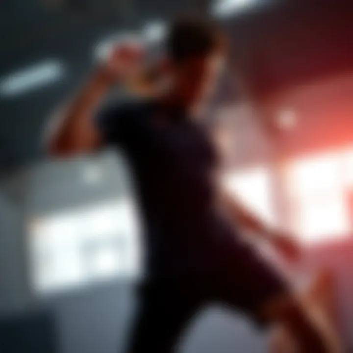 Dynamic movement captured in a Nike Pro T-Shirt, reflecting flexibility and design.