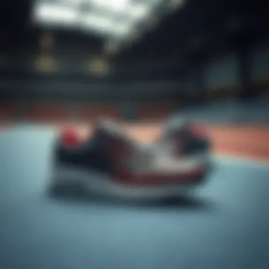 Nike shoes displayed in a dynamic athletic setting