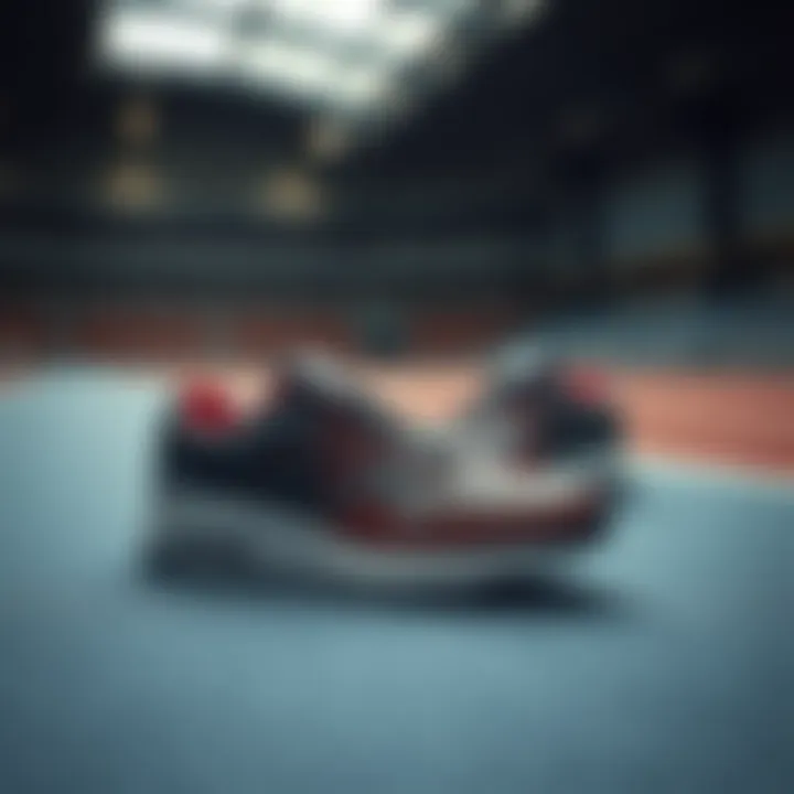 Nike shoes displayed in a dynamic athletic setting