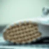 Close-up of Nike Waffle One shoe detailing its unique sole pattern