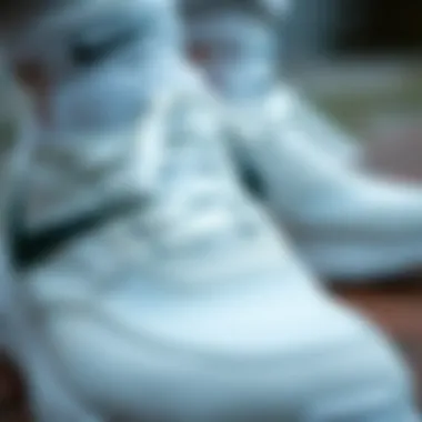 Close-up of the material texture of Nike ankle shoes