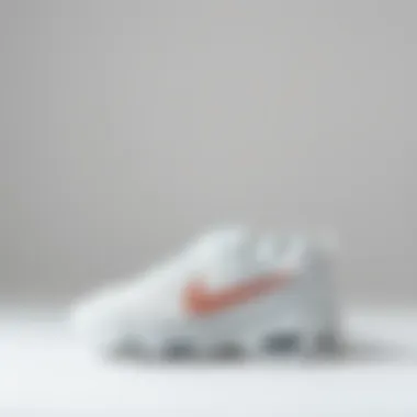 Stylish white ankle shoes on a minimalist background