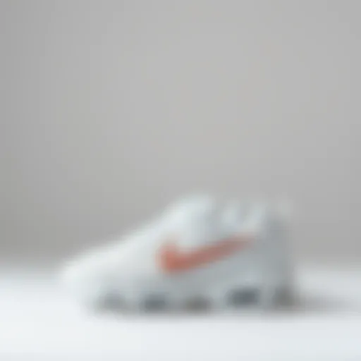 Stylish white ankle shoes on a minimalist background