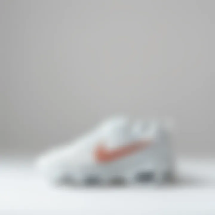 Stylish white ankle shoes on a minimalist background