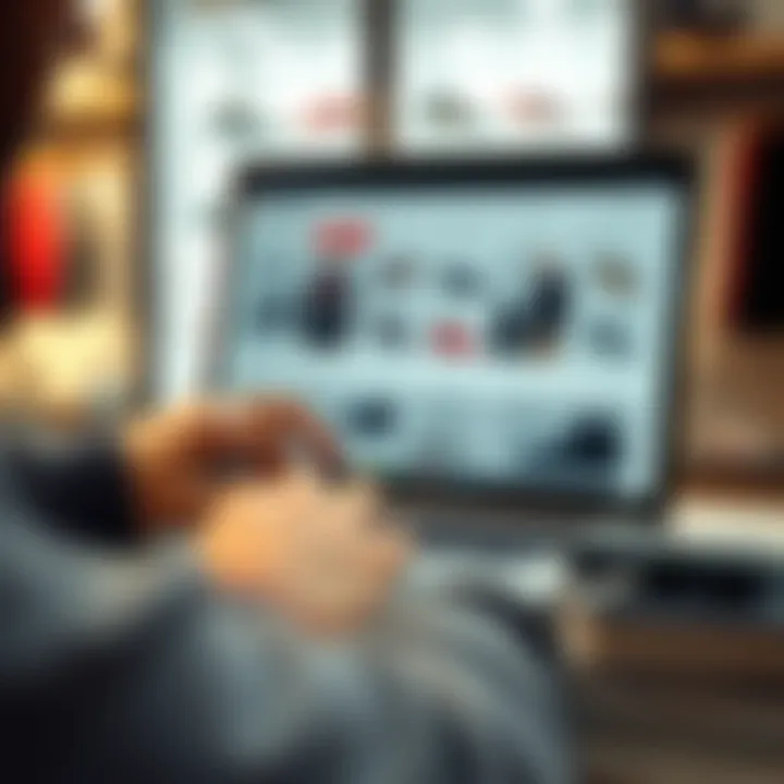 A user exploring an online shoe store on a laptop