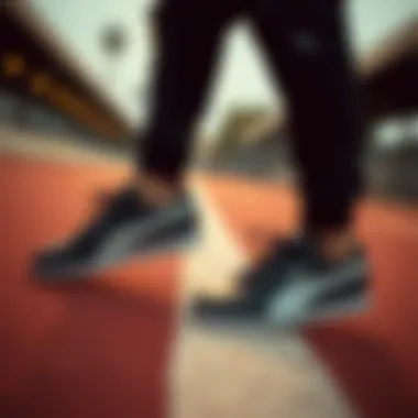 Versatile usage of Puma black leather shoes in sports