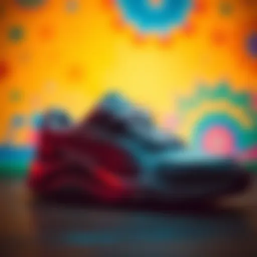 Stylish Puma Sneakers for Women Stylish Puma sneakers showcased on a vibrant background