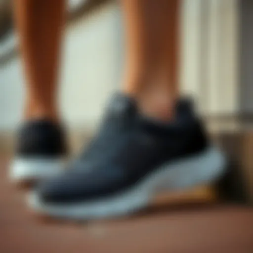 Stylish black sneaker design highlighting the sleek silhouette