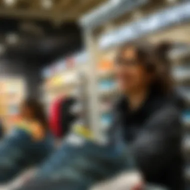 A customer enjoying a shopping experience at a Skechers store