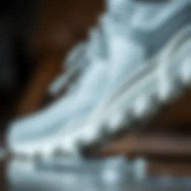 A close-up of a clean Skechers shoe showcasing its material