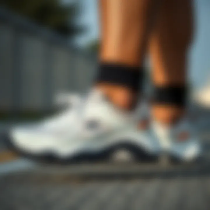 Runner showcasing comfort with Skechers footwear