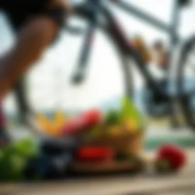 A well-balanced meal beside a bicycle, highlighting nutrition