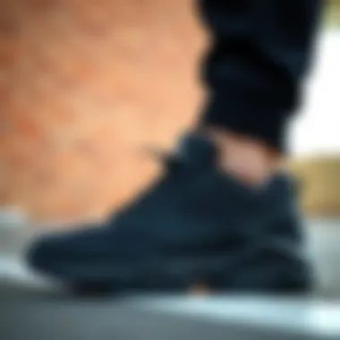 Stylish black sports shoes showcasing aesthetic appeal