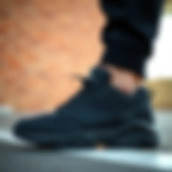 Stylish black sports shoes showcasing aesthetic appeal