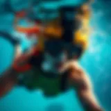 Diverse underwater sports activities