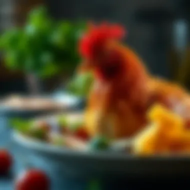 Balanced diet with chicken as a protein source