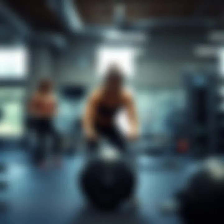 Motivational setting for workout enthusiasts preparing for training