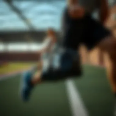 Stylish Under Armour shorts bag displayed in an outdoor gym setting