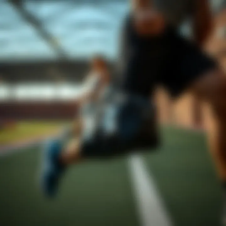 Stylish Under Armour shorts bag displayed in an outdoor gym setting